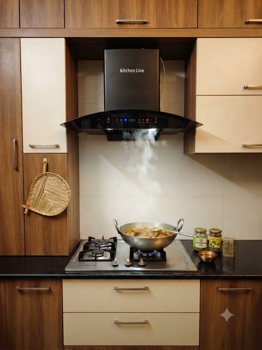 CURVE 90 Kitchen Chimney